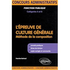 L'�preuve de culture g�n�rale aux concours de cat�gories A et B