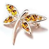 Yellow Crystal Dragonfly Brooch Pin