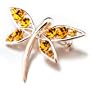 Yellow Crystal Dragonfly Brooch Pin