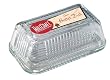 Tablecraft H122 Ribbed Glass Butter Dish