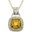 14K White Gold Citrine and Diamond Necklace