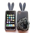 Bunny Skin Case With Furry Tail for Apple iPod Touch 4th Generation, Smoke