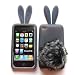 Bunny Skin Case With Furry Tail for Apple iPod Touch 4th Generation, Smoke