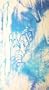 "Zephyr" Printed Silk Art Scarf Stole Shawl Wrap Sarong Blue White