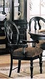 Set of 2 Dining Arm Chairs Black Finish