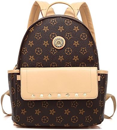 Xingyatu New Luxury Women Girl Double Shoulder Backpack School Bag Satchel Bookbag-Brown