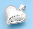 Sterling Silver Pendant - Heart - Goved Design - 22mm Height