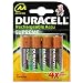 Duracell Supreme AA 2450mAh Rechargeable Pack of 4 Batteries