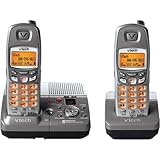 V-Tech 5.8 GHz Two Handset Grey/Silver Cordless Phone System with Digital Answering Device and Caller ID (VT6870)
