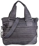 Liebeskind Berlin Essy crust stripes, Damen Henkeltaschen, Schwarz (black), 30x26x14 cm (B x H x T)