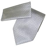 New Mens Steel Gray Tie Necktie Hanky Set
