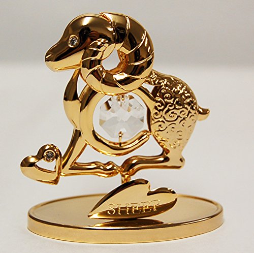 24k Gold Plated Sheep Free Standing with Swarovski Crystal 24k Gold Plated Sheep Free Standing with Swarovski Crystal