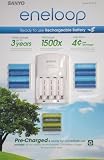 Sanyo Eneloop Ni-MH Charger and 8 Rechargeable AA and 4 Rechargeable AAA Batteries
