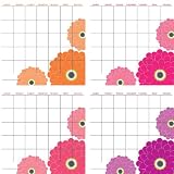Wall Pops WPE96843 Dry Erase Peel & Stick Dry-Erase Calendar Set, Zinnia