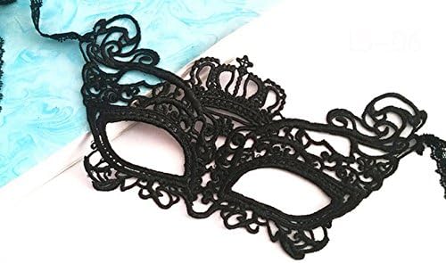 Womens Lace Sexy Venetian Masquerade Carnival Party Ball Face Eye Mask (#9 Black)