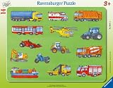 Ravensburger 06011 - Viele Fahrzeuge - 14 Teile Rahmenpuzzle