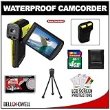Bell & Howell Splash WV10HD Waterproof HD Digital Video Camera/Camcorder (Yellow) & Case with 4GB Card + Tripod + Accessory Kit