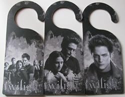 Twilight Doorknob Hangers Set of 3 Black and White NEW