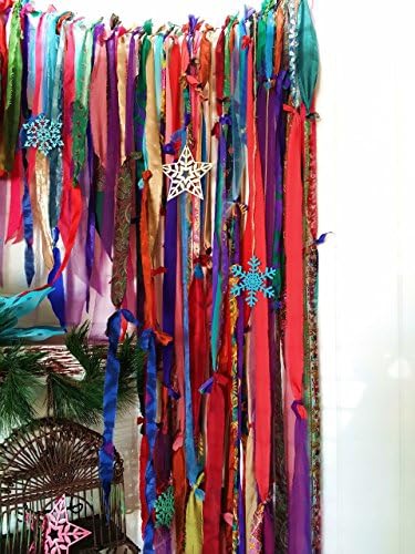 boho Curtains Christmas Wall Decor Mantle Bohemian chic holiday scarf Hippiewild Valance Red fringe Bedroom Hippie Hippy wall cover garland IN STOCK SHIPS TODAY