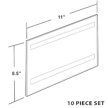 Azar 122022 11-Inch W by 8-1/2-Inch H Wall U-Frame with Adhesive Tape, 10-Piece Set