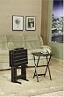 Folding Television Tray Set of 4 in Antique Black Finish By Coaster Furniture