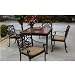 Darlee Santa Monica Granite Top Cast Aluminum Outdoor Patio Dining Set With Cushions – 41 Inch Square – Antique Bronze