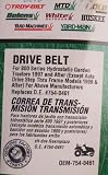 Drive Belt for 800 Series Hydrostatic Gardn Tractors 1997 and after