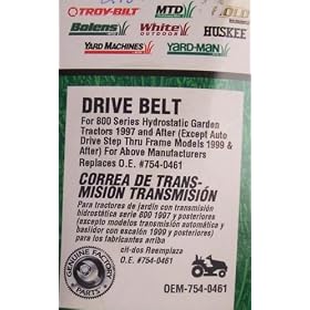 Drive Belt for 800 Series Hydrostatic Gardn Tractors 1997 and after by MTD