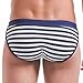 DESMIIT Men's Stripe Style Sports Swimming Trunks Briefs