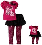 Dollie & Me Girls 2-6x Short Sleeve Skegging Set and Doll Garment