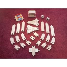 27 Piece Wooden Train Expansion Pack fits Thomas Wooden Railway and Brio Trains and Tracks by Jesse's Toy BOx