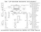 DODGE DAKOTA 2008-up Interior Wood Dash Trim Kit 37pcs