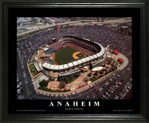 Los Angeles Angels of Anaheim - Angel Stadium of Anaheim Aerial - Lg - Framed Poster Print