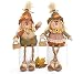 Set of 2 Fall Y'all Scarecrow Figures Straw Floppy Legs
