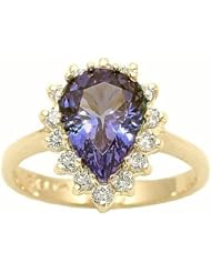 14K Yellow Gold Tanzanite and Diamond Ring -- LIFETIME WARRANTY