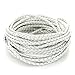BEADNOVA 3.0mm Round Folded Bolo Braided Leather Cords for Bracelet Necklace Jewelry Making 5 m, White