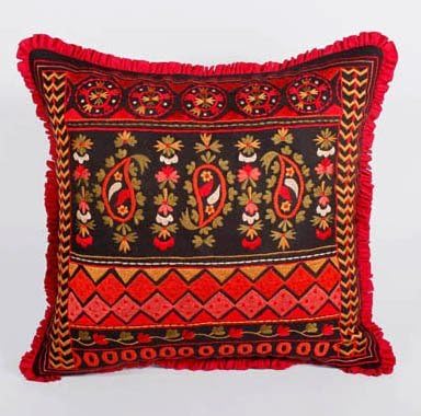 Mixed-media Monsoon Pillow