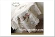 Hand Crochet Lace Silk Ribbon Embroi Table Cloth36"x36"