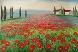 51Icn2ndX5L. SL160  24X36 inch Landscape Hand painted Painting Red Flower Field