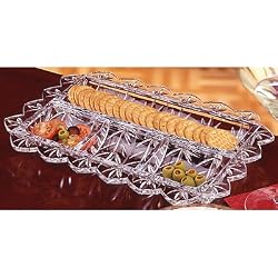 PORTICO COLLECTION 24% LEAD CRYSTAL RELISH TRAY
