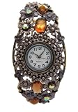 TimerMall OEM - Montre Femme - Quartz - Acier inoxydable - Orange-Rhin Cercle blanc Cadran Clart?? Fleur BangleSport Watches