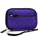 Purple Quilted Neoprene Sleeve Carrying Case with Front Zipper Pocket for Panasonic Lumix DMC-ZS30 Digital Point & Shoot Camera + EnvyDeal Velcro Cable Tie