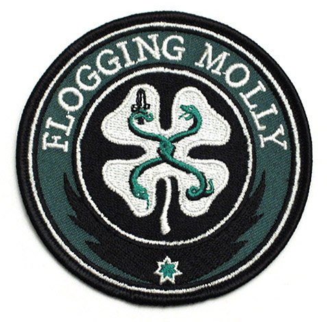 FLOGGING MOLLY Logo Patch Iron On Irish Celtic Rock Oi!