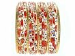 Beachcombers! Ethnic Glass Indian Wedding Bridal Bollywood Bangles Belly Dance Bracelets Set Dark Red Gold