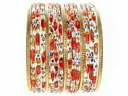 Beachcombers! Ethnic Glass Indian Wedding Bridal Bollywood Bangles Belly Dance Bracelets Set Dark Red Gold