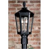 Gas Light America GL1000 Cast Aluminum Natural Gas Light With Open Flame Burner On Post Mount