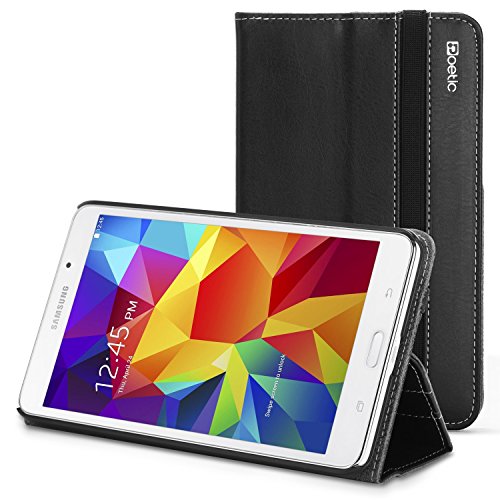 Samsung Galaxy Tab 4 7.0 Case - Poetic Samsung Galaxy Tab 4 7.0 Case [SlimBook Series] - [SlimFit] [Professional] PU Leather Slim Folio Case for Samsung Galaxy Tab 4 7.0 Black (3 Year Manufacturer Warranty From Poetic)