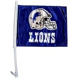 Detroit Lions Blue Helmet Car Flag