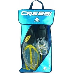 Cressi CA179041 - Kit de plong�e (Masque, tuba, palmes) Pluma - Transparent - Pointure 41/42
