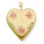 Gorgeous 1/20 Gold Filled 20mm Enameled Flowers Heart Locket